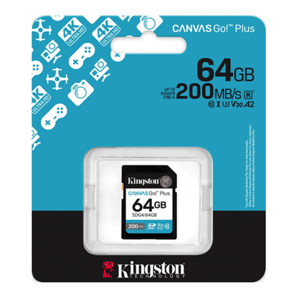 Kingston , Canvas Go! Plus , 64 GB , SD , Flash memory class Class 10, UHS-I, U3, V30