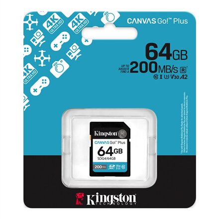 Kingston , Canvas Go! Plus , 64 GB , SD , Flash memory class Class 10, UHS-I, U3, V30