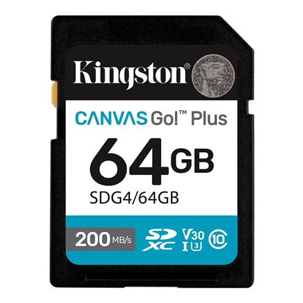 Kingston , Canvas Go! Plus , 64 GB , SD , Flash memory class Class 10, UHS-I, U3, V30