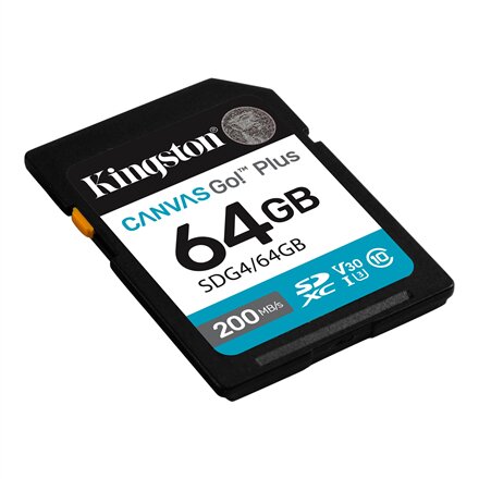Kingston , Canvas Go! Plus , 64 GB , SD , Flash memory class Class 10, UHS-I, U3, V30