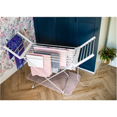 Adler , Foldable electric clothes drying rack , AD 7821 , 220 W , Silver/White