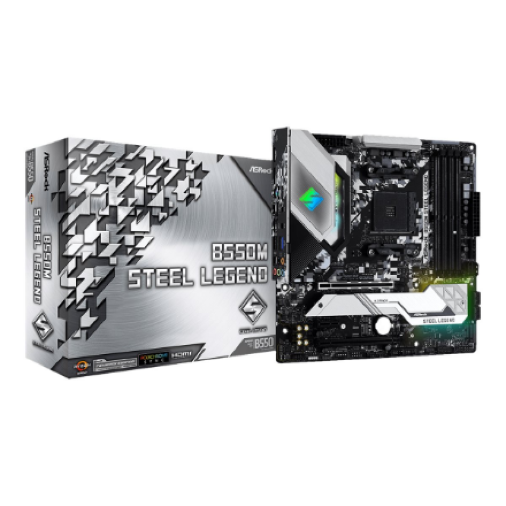 ASRock B550M STEEL LEGEND , Processor family AMD , Processor socket AM4 , DDR4 , Supported hard disk drive interfaces SATA, M.2 , Number of SATA connectors 6