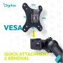 Digitus Desk Mount , Tilt, rotation, pivot , Dual design monitor mount, 2x 35, 2x 10 kg , 35 , Maximum weight (capacity) 20 kg , Black