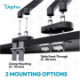 Digitus Desk Mount , Tilt, rotation, pivot , Dual design monitor mount, 2x 35, 2x 10 kg , 35 , Maximum weight (capacity) 20 kg , Black