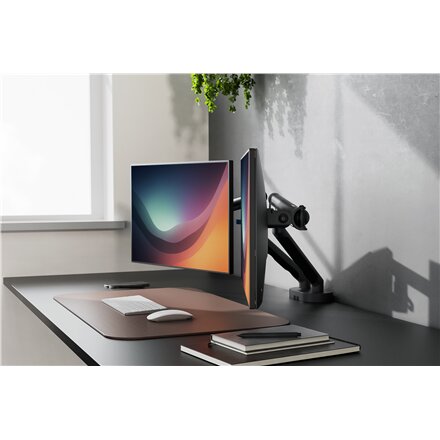 Digitus Desk Mount , Tilt, rotation, pivot , Dual design monitor mount, 2x 35, 2x 10 kg , 35 , Maximum weight (capacity) 20 kg , Black