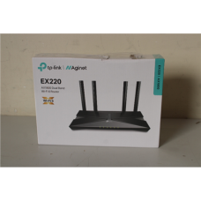 SALE OUT. , TP-LINK AX1800 Dual Band Wi-Fi 6 Router , EX220 , 802.11ax , 10/100/1000 Mbit/s , Ethernet LAN (RJ-45) ports 4 , Mesh Support Yes , MU-MiMO Yes , No mobile broadband , Antenna type External , DAMAGED PACKAGING