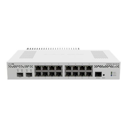 Mikrotik CCR2004-16G-2S+PC , MikroTik , Ethernet Router , CCR2004-16G-2S+PC , 10/100/1000 Mbit/s , Mesh Support No , MU-MiMO No , No mobile broadband