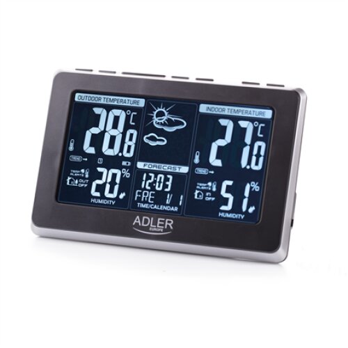 Adler , Weather station , AD 1175 , Black , White Digital Display