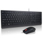 Lenovo Essential , Keyboard and Mouse Combo , Wired , US Euro , Black