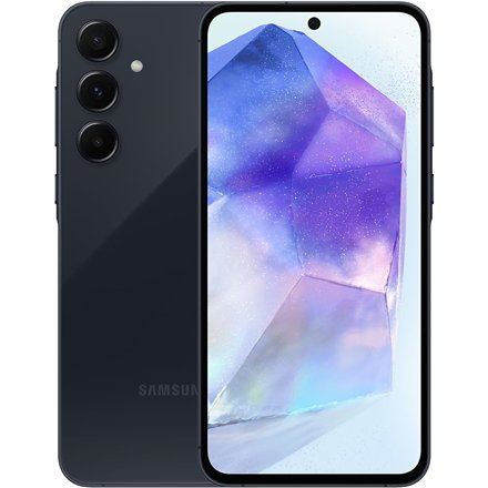 Samsung Galaxy , A55 , Awesome Navy , 6.6 , Super AMOLED , 1080 x 2340 pixels , Exynos , 1480 (4 nm) , Internal RAM 8 GB , 256 GB , microSDXC (uses shared SIM slot) , Dual SIM , Nano-SIM, eSIM , 3G , 4G , 5G , Main camera resolution 50+12+5 MP , Secondary