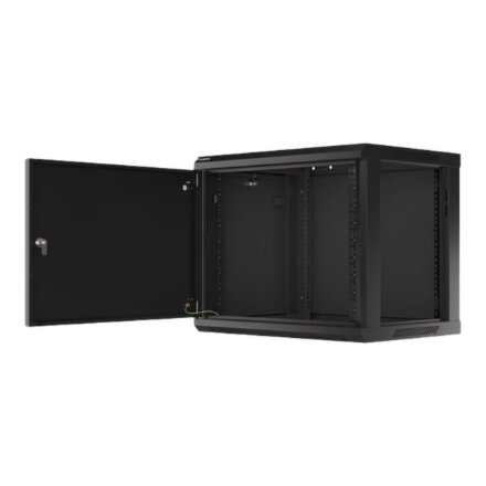 Lanberg , Rack cabinet 19 wall-mount 9U/600x450 for self-assembly with metal door (flat pack) , WF01-6409-00B , Black