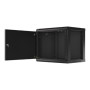 Lanberg , Rack cabinet 19 wall-mount 9U/600x450 for self-assembly with metal door (flat pack) , WF01-6409-00B , Black