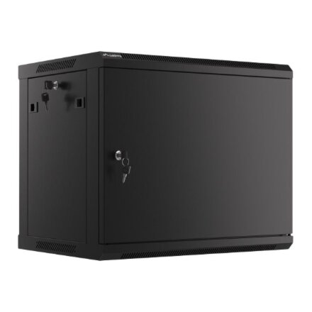 Lanberg , Rack cabinet 19 wall-mount 9U/600x450 for self-assembly with metal door (flat pack) , WF01-6409-00B , Black