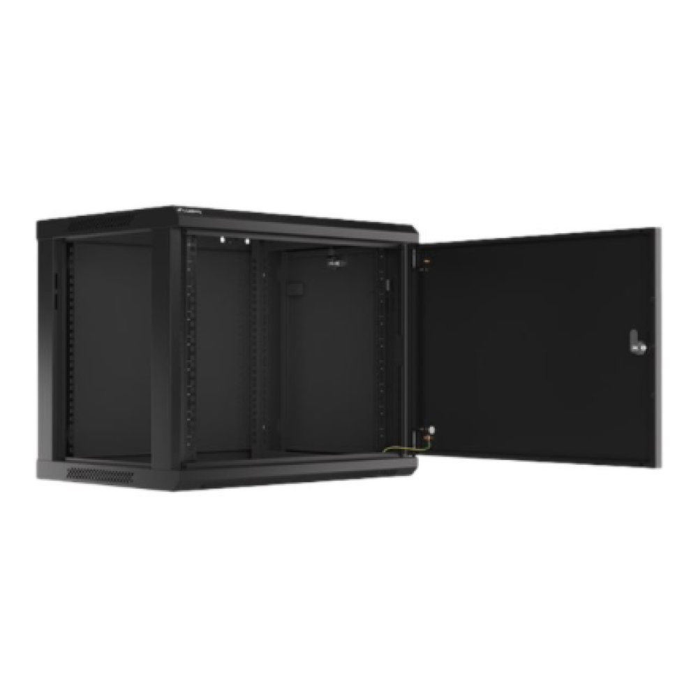 Lanberg Rack cabinet 19 wall-mount 9U/600x450 for self-assembly with metal door (flat pack), black , Lanberg