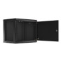 Lanberg , Rack cabinet 19 wall-mount 9U/600x450 for self-assembly with metal door (flat pack) , WF01-6409-00B , Black