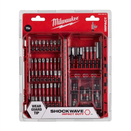 Milwaukee , SHOCKWAVE Set Drilling & Screwing, 75 Pieces