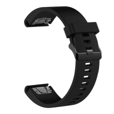 Fixed , Silicone Strap for Garmin QuickFit 20mm , Black