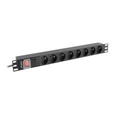 Lanberg Power Distribution Unit (PDU) 19 1U 16A 2m 8x French Outlets , PDU-08E-0200-BK