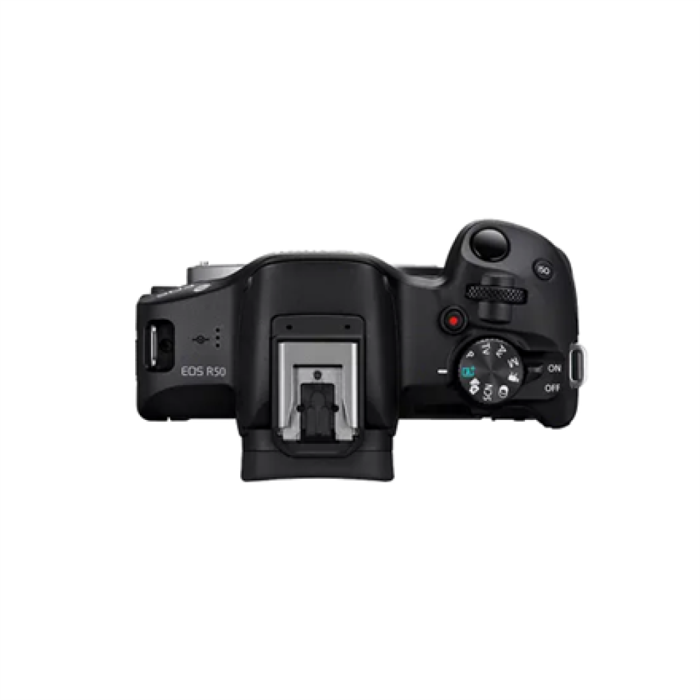Canon , EOS R50 Mirrorless Camera Body (SIP) , Megapixel 24.2 MP , Image stabilizer , ISO sensitivity (max) 32000 , Display diagonal 2.95 , Wi-Fi , Video recording , Automatic, manual , CMOS , Black