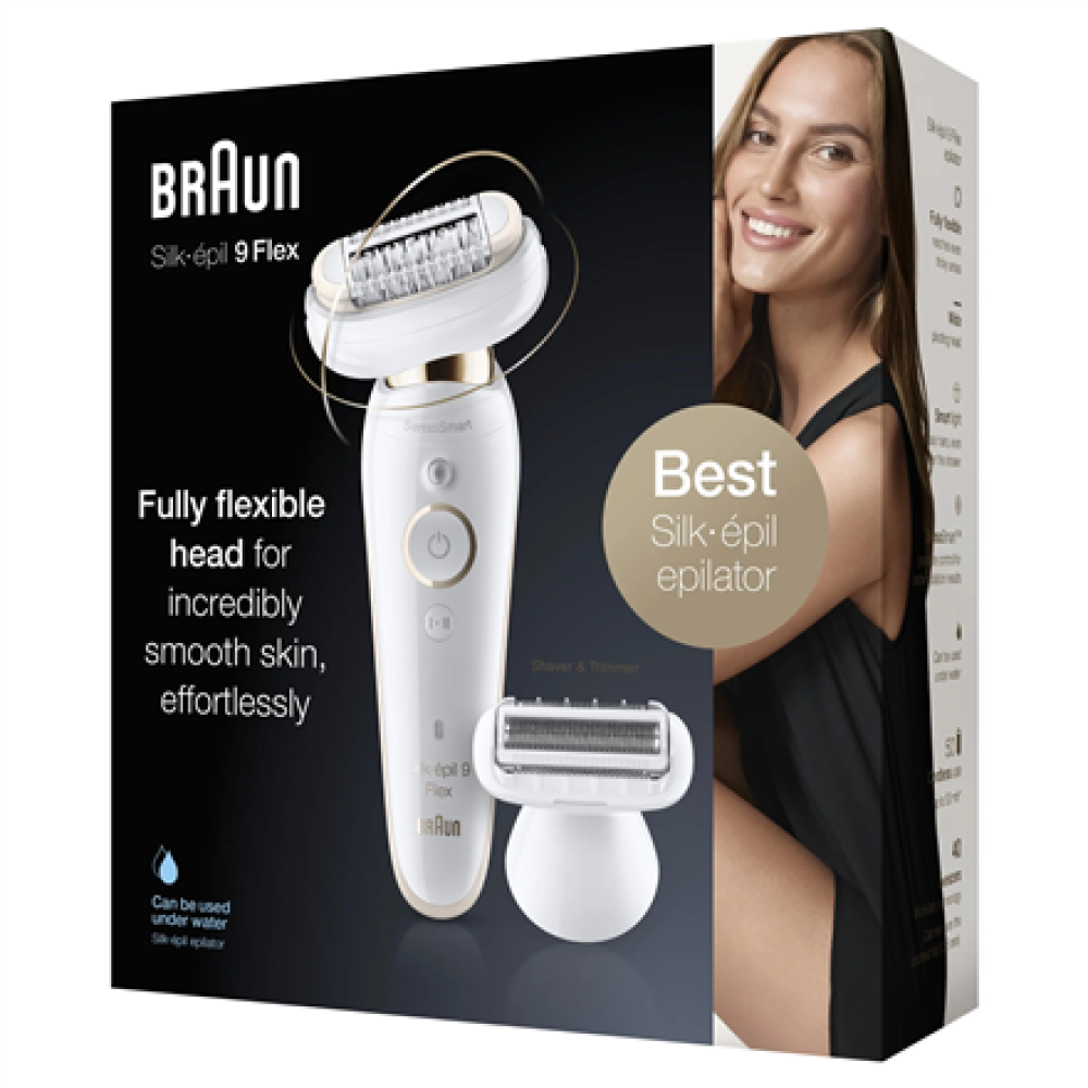 Braun Epilator , Silk-épil 9 Flex SES9006 , Number of power levels 2 , Wet & Dry , White