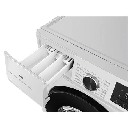 TCL , Washing machine , FF1024WA2 , Energy efficiency class A-10% , Front loading , Washing capacity 10 kg , 1400 RPM , Depth 61 cm , Width 59.5 cm , Display , LED , Steam function , White