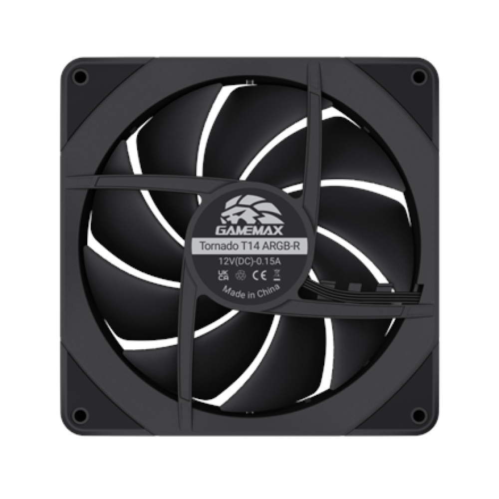 Gamemax Case Fan , TORNADO T14 ARGB-R , Black