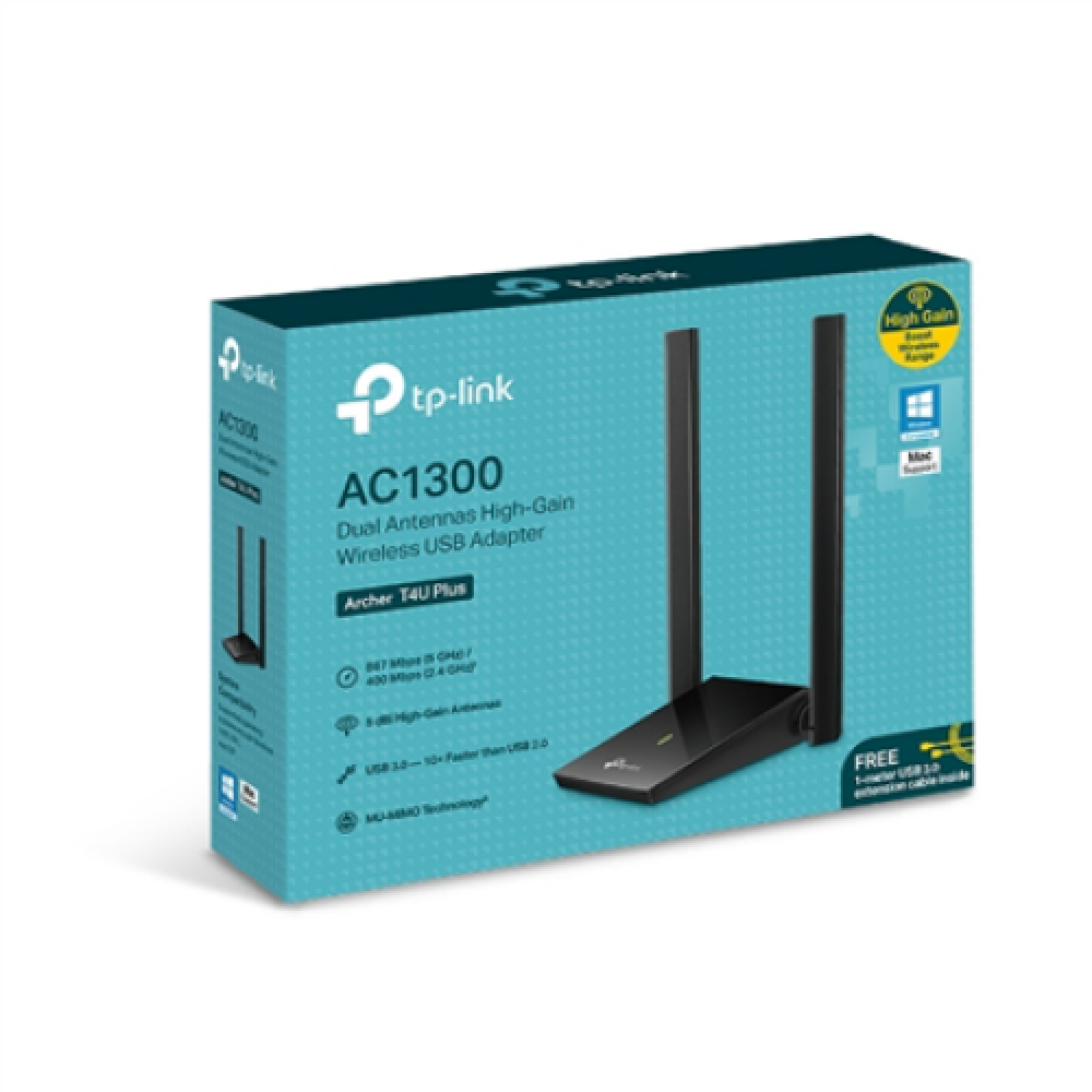 TP-LINK , Archer , 2×External , T4U Plus , 2.4GHz/5GHz , 400+867 Mbit/s
