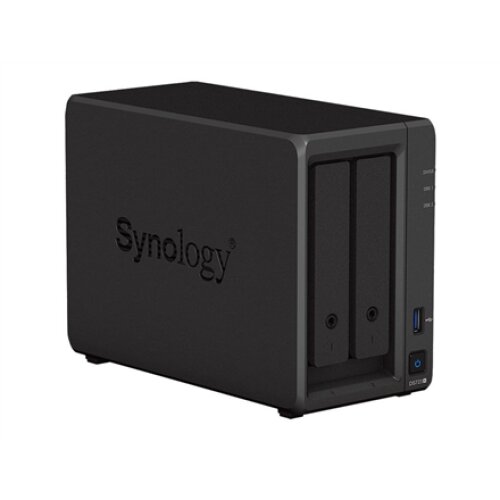 Synology DS723+ 2-bay/AMD Ryzen R1600/2-core 2.6 (base)/3.1 (turbo) GHz/2GB DDR4/2 x 3.5xHot swap/2x1GbE/1xUSB3.2/eSATA/RAID 0,1/3Y , Synology , 2-Bay , DS723+ , AMD , Ryzen R1600 , Processor frequency 2.6 GHz , 2 GB