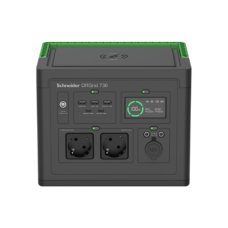 Schneider Electric OffGrid Portable Power Station 730, 738Wh Lithium-ion, LCD, 2 CEE 7/3 Schuko outlets, Sinewave, 3 USB-A, 2 USB-C, Wireless Charger , PPS730-GR