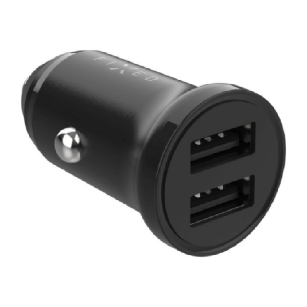 FIXED Dual USB Car Charger 15W, Black , Fixed