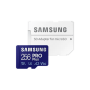 Samsung PRO PLUS UHS-I 256 GB, microSDXC Memory Card, Flash memory class U3, V30, A2, SD adapter