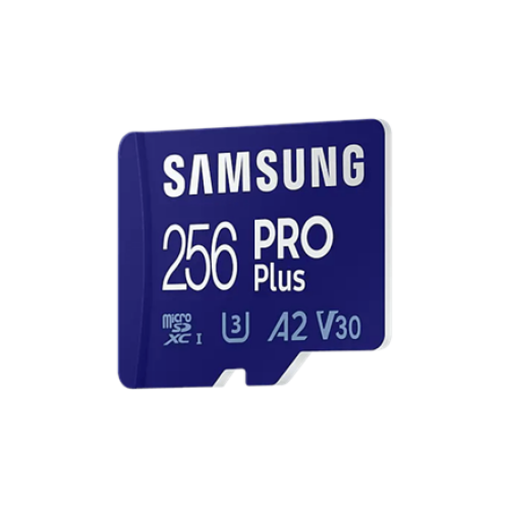 Samsung PRO PLUS UHS-I 256 GB, microSDXC Memory Card, Flash memory class U3, V30, A2, SD adapter