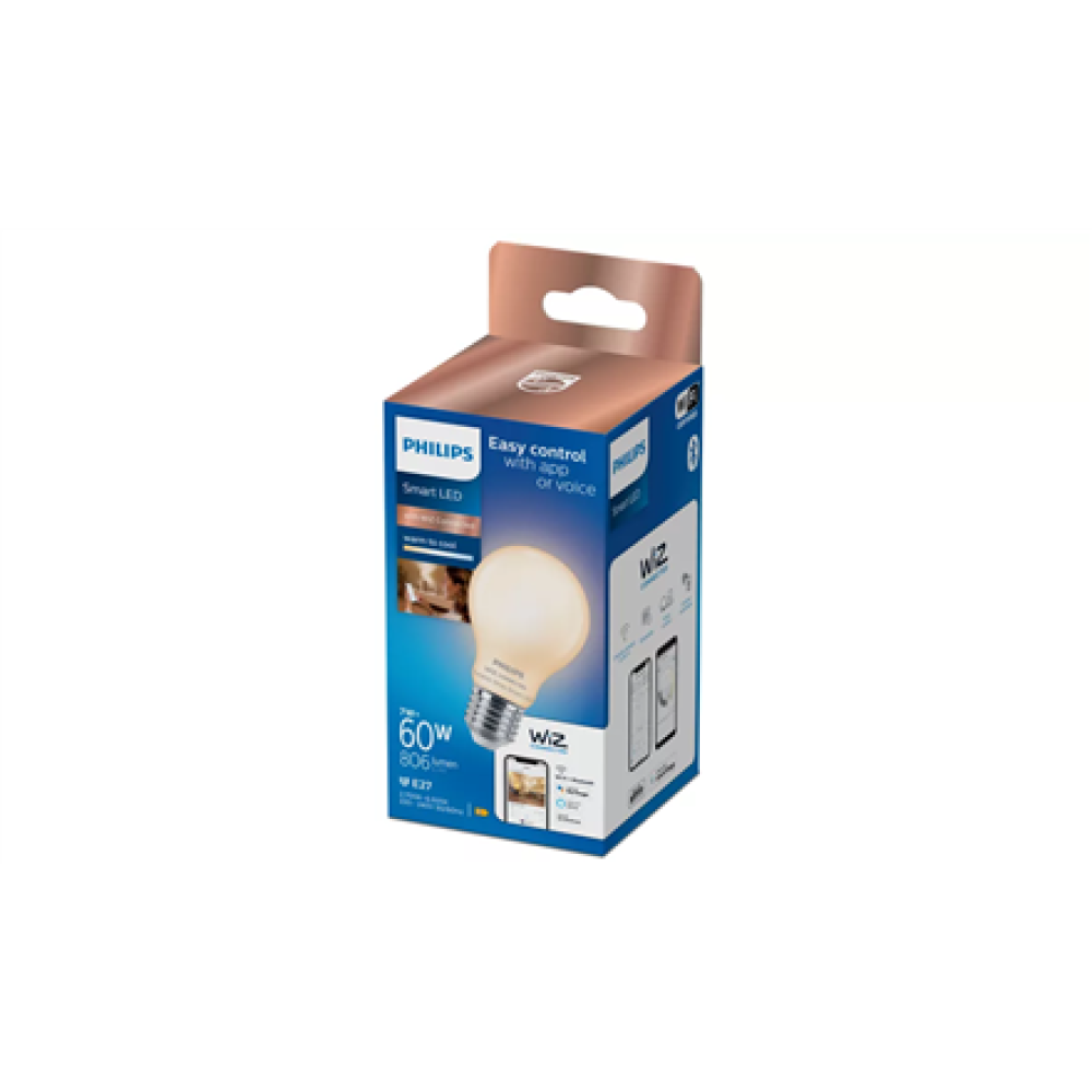 Philips Smart WFB 60W A60 927-65 FR TW 1PF/6 , E27 , 7 W , Warm to cool white light , Bluetooth, Wi-Fi