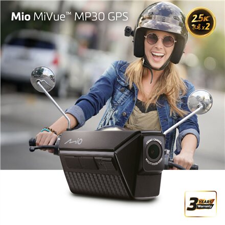 Mio , MiVue MP30 Dual 2.5K Rider Dash Cam , GPS (satellite)