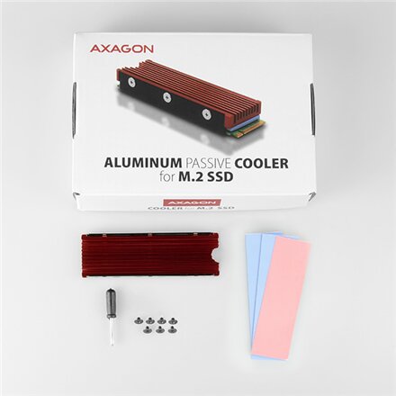 AXAGON , Passive aluminum cooler for all M.2 SSDs, size 2280, high 12 mm , CLR-M2