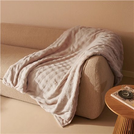 Duux Yentl Heated Overblanket, 200 x 200 cm , DXOB12 , Number of heating levels 9 , Number of persons 1 , Washable , Remote control , Premium faux fur , 200 W , Bubble Gray