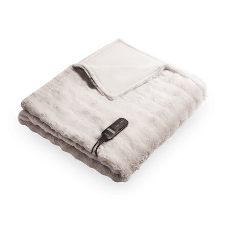 Duux Yentl Heated Overblanket, 200 x 200 cm , DXOB12 , Number of heating levels 9 , Number of persons 1 , Washable , Remote control , Premium faux fur , 200 W , Bubble Gray