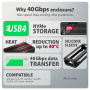 AXAGON USB-C 40Gbps external enclosure for M.2 NVMe SSD , EEM2-40G