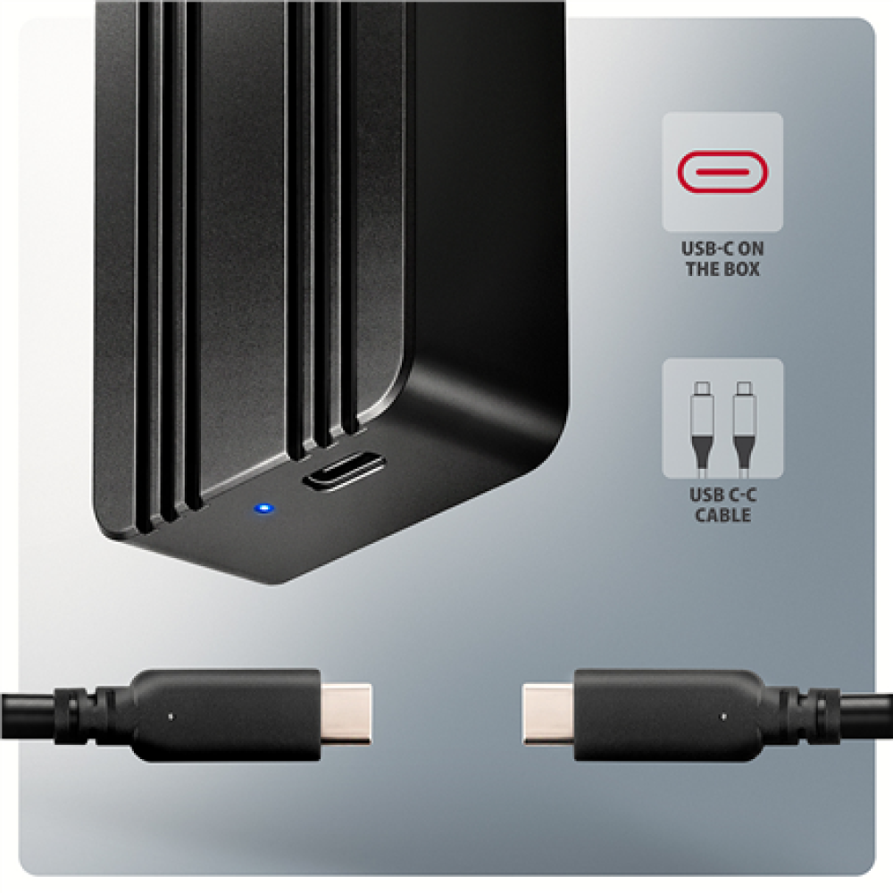 AXAGON USB-C 40Gbps external enclosure for M.2 NVMe SSD , EEM2-40G