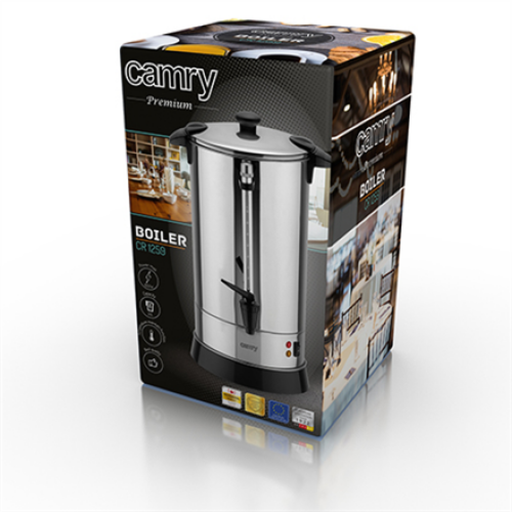 Camry , Boiler , CR 1259 , Electric , 1650 W , 20 L , Stainless steel , Stainless steel