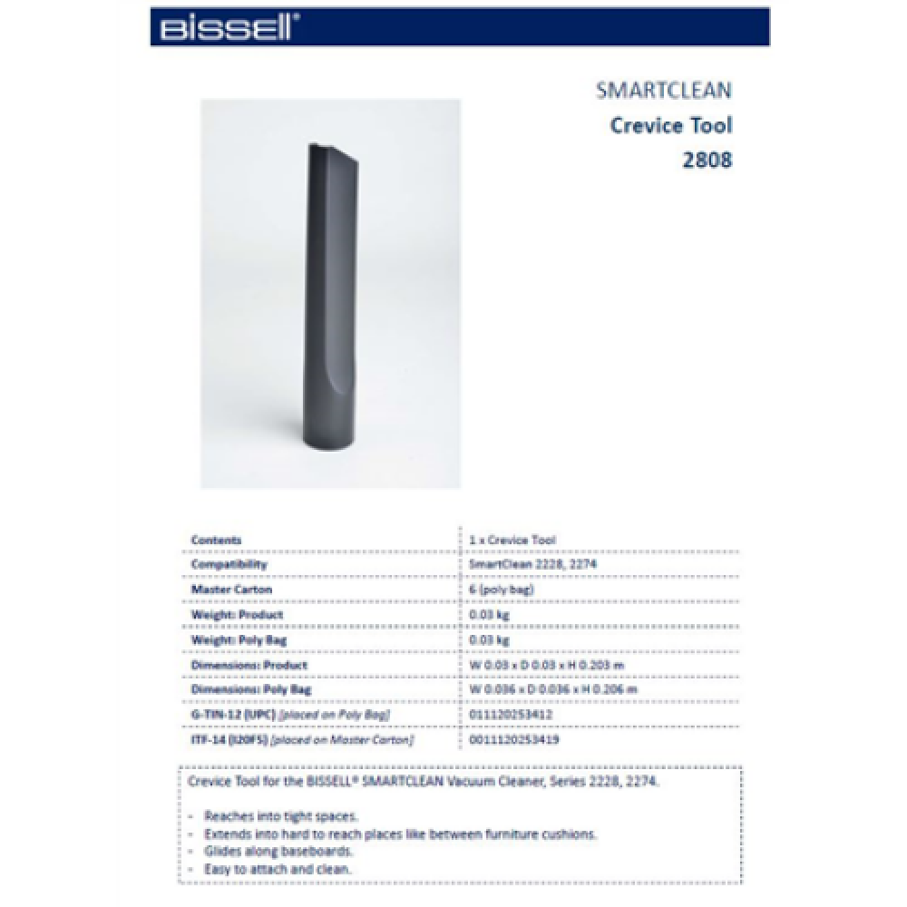Bissell Smartclean Crevice Tool No ml 1 pc(s) Black