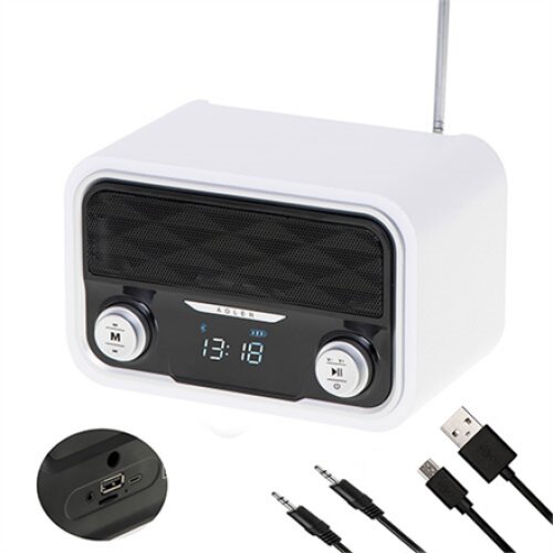 Adler , Bluetooth Radio , AD 1185 , AUX in , White
