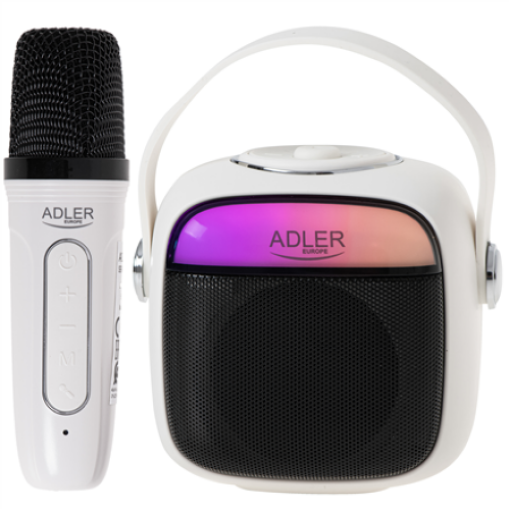 Adler Karaoke Speaker With Microphone , AD 1199W , Bluetooth , White , Portable , Wireless connection