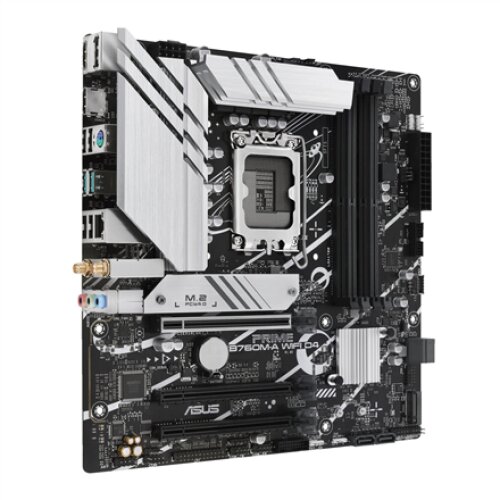 Asus PRIME B760M-A WIFI D4 Processor family Intel, Processor socket LGA1700, DDR4 DIMM, Memory slots 4, Supported hard disk drive interfaces SATA, M.2, Number of SATA connectors 4, Chipset Intel B760, mATX