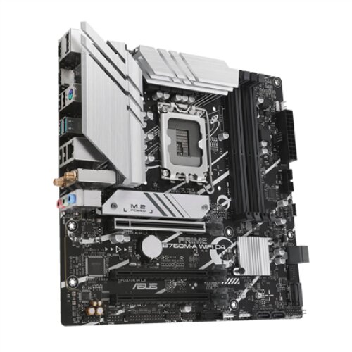 Asus PRIME B760M-A WIFI D4 Processor family Intel, Processor socket LGA1700, DDR4 DIMM, Memory slots 4, Supported hard disk drive interfaces SATA, M.2, Number of SATA connectors 4, Chipset Intel B760, mATX