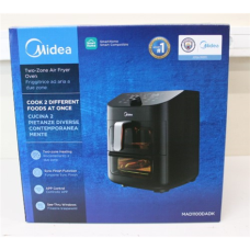 SALE OUT. Midea MAD1100DADK Air fryer digital,Two-zone cavity, 6.4L + 4.4L , Midea , Two Zone Airfryer , MAD1100DADK , Power 1850 W , Capacity 4.4/6.4 L , Rapid Air technology , Black , UNPACKED, SCRATCHED SIDES AND TOP