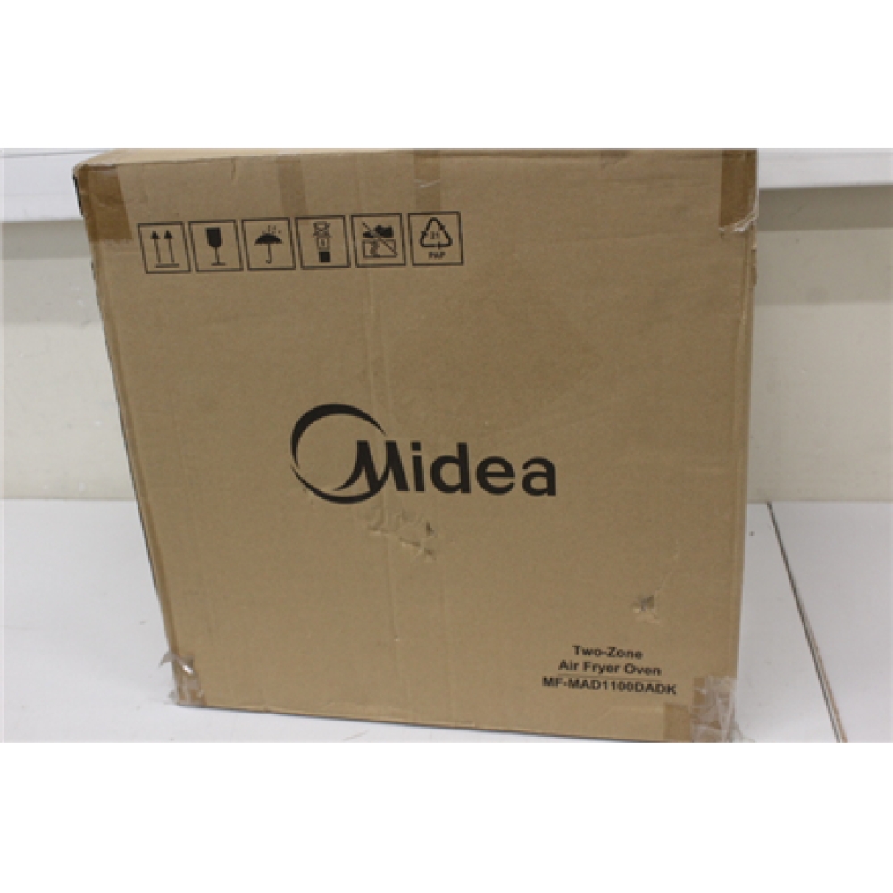 SALE OUT. Midea MAD1100DADK Air fryer digital,Two-zone cavity, 6.4L + 4.4L , Midea , Two Zone Airfryer , MAD1100DADK , Power 1850 W , Capacity 4.4/6.4 L , Rapid Air technology , Black , UNPACKED, DAMAGED PACKAGING, SCRATCHES ON TOP, DENT ON THE SIDE