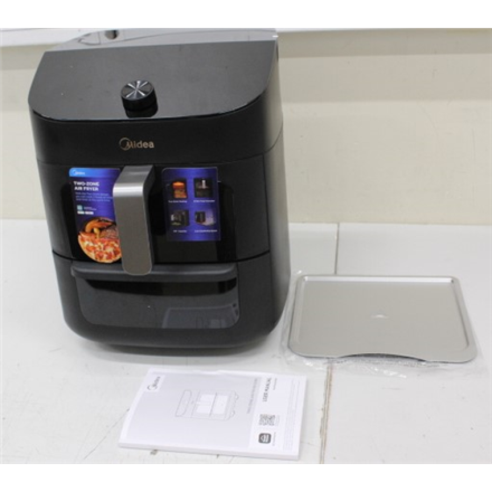 SALE OUT. Midea MAD1100DADK Air fryer digital,Two-zone cavity, 6.4L + 4.4L , Midea , Two Zone Airfryer , MAD1100DADK , Power 1850 W , Capacity 4.4/6.4 L , Rapid Air technology , Black , UNPACKED, DAMAGED PACKAGING, SCRATCHES ON TOP, DENT ON THE SIDE