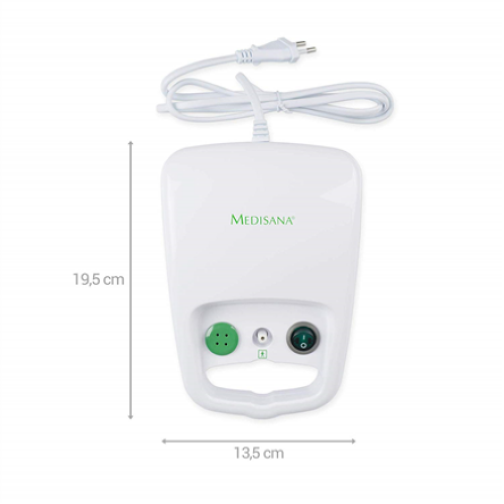 Medisana , Inhalator , IN 500 , Nebulisation with compressed air technology. Extra long hose – 2 m.