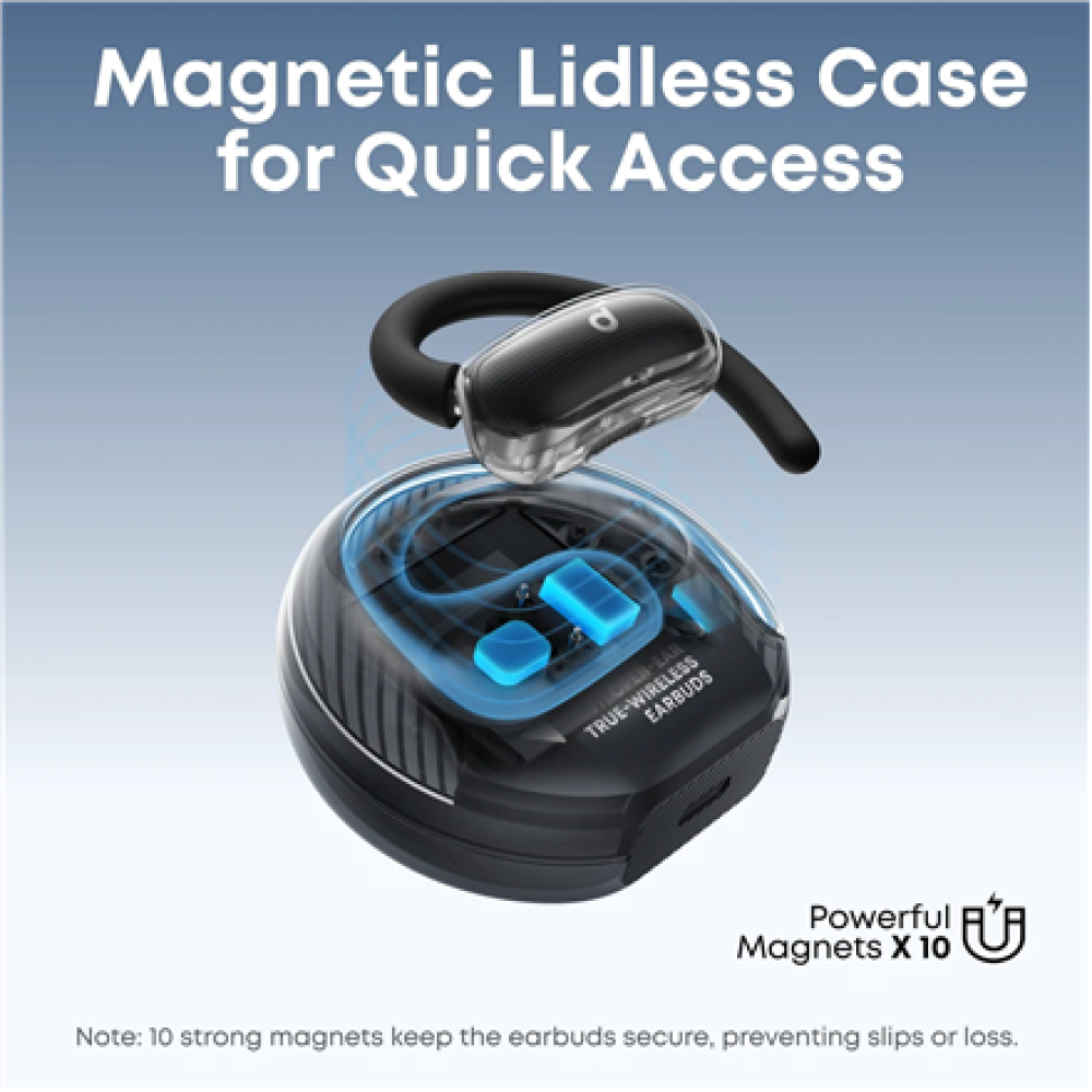 Anker Soundcore , Open-Ear Headphones, Comfortable Fit, Clear Sound, Lidless Case , V40i